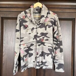 DAVID CLINE Gravel Cowl Neck Shirt Top - Women's M - Super Soft Elevated Comfort